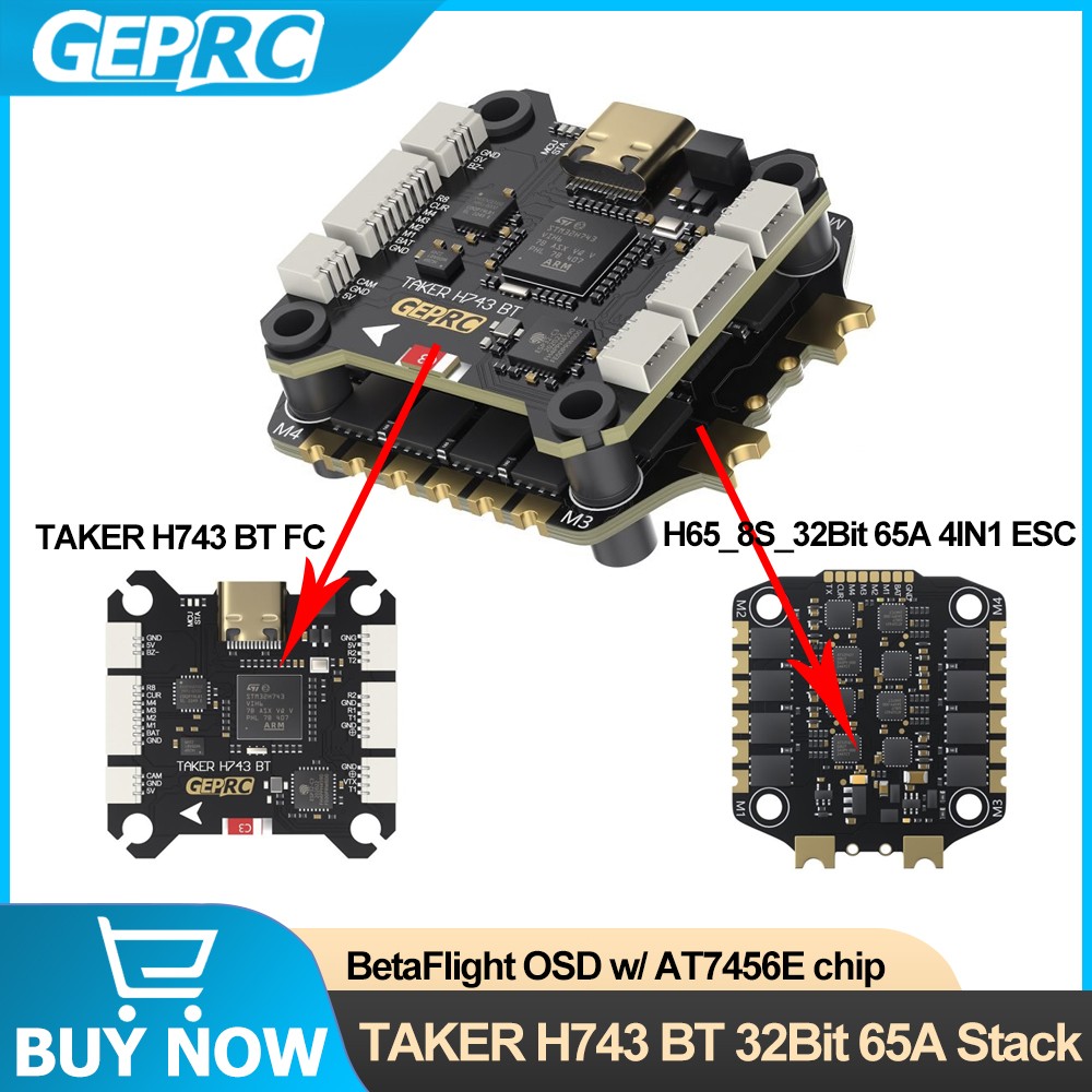 GEPRC TAKER H743 BT 32Bit 65A  - огляд і ціна Drone Racing Esc