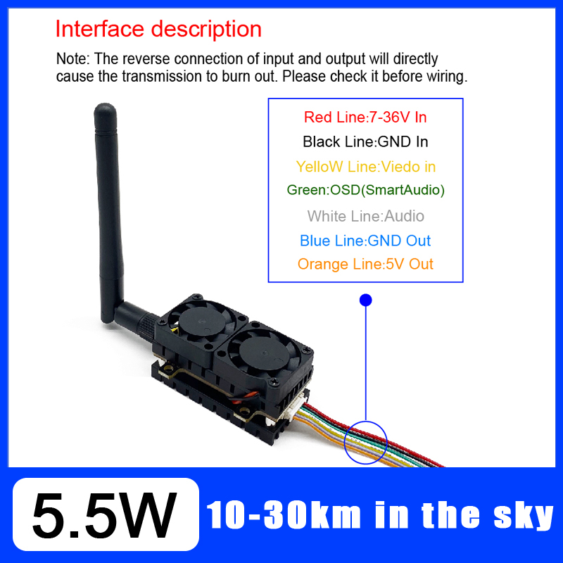 Long Range 5.8GHz 5.5W Video T - огляд і ціна Drone Racing Transmitter
